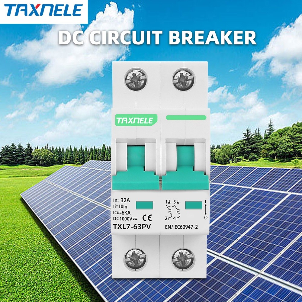 DC MCB พลังงานแสงอาทิตย์ Mini Circuit Breaker L7 2P 1000VDC สั้นวงจรป้องกัน 10A 16A 20A 25A 32A 63A PV