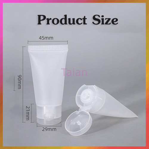 Taian หลอดใส่เจล หลอดบีบ หลอดเจล แบบหนา หลอดครีมเปล่า 30ml /50ml /100ml ฝาปิดสนิท