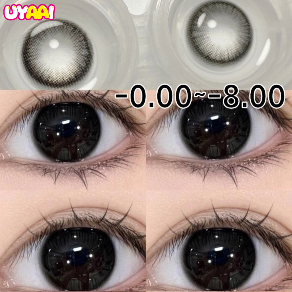 คอนแทค 【 -0.50 -6.00 】𝐔𝐘𝐀𝐀𝐈 𝐱 𝐅𝐑𝐄𝐒𝐇𝐋𝐀𝐃𝐘 รุ่น 𝗖𝗼𝗼 𝗕𝗹𝗮𝗰𝗸 𝗦𝗲𝗿𝗶𝗲𝘀┃M size คอนแทคเลนส์สายตาสั้น สีดํา 14.2-14.5 มม. 2 ชิ้นต่อคู่ (รายเดือน)
