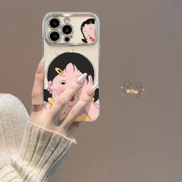 สําหรับ IPhone17 16 15 14 13 12 11ProMax XR XSMax Creative Kinky Emoji Girl Big Windows เคสโทรศัพท์ thumbnail 4