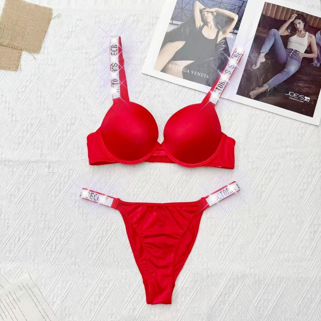 VS Victoria ชุดชั้นในเซ็กซี่เซ็กซี่พร้อมคริสตัล rhinestone และกางเกงชั้นใน CGEE