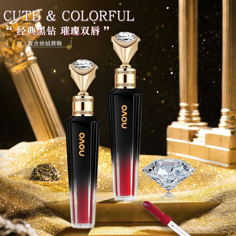 女雾王复古丝纯银工具5335丝绒质感一上色色滑久妆彩妆彩贴5/13ราชินี'ส วินเทจกํามะหยี่ลิปเคลือบใหม่5335กํามะหยี่เคลือบเนื้อกํามะห