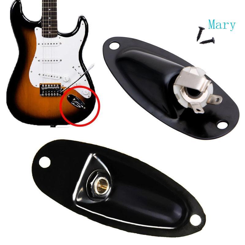 Mary Black Boat Input Output Jack Plate Socket With Screws For Guitar