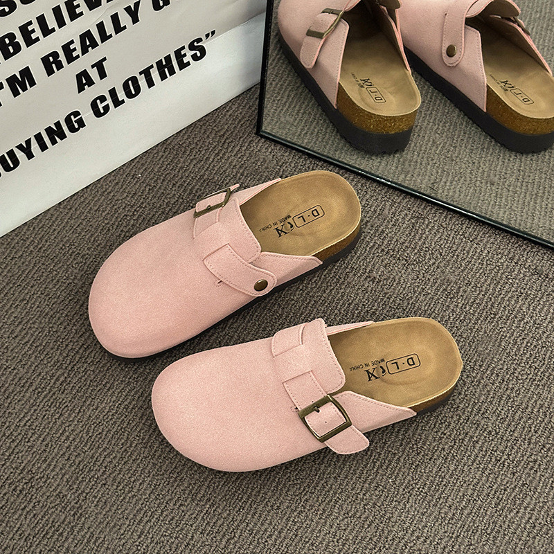 รองเท้าผู้หญิง Retro Baotou Birkenstock รองเท้า SLIP-On รองเท้าแตะ Soft-Soled Anti-SLIP รองเท้าญี่ปุ