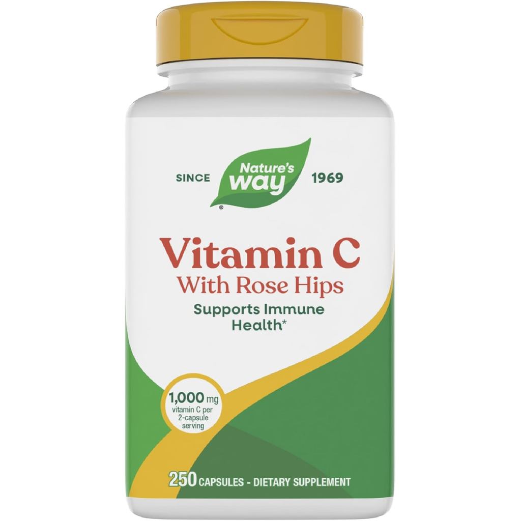 Natures Way Vitamin C with Rose Hips, Antioxidant & Immune Function รองรับจากวิตามินซี* ส่งเสริมคอลล