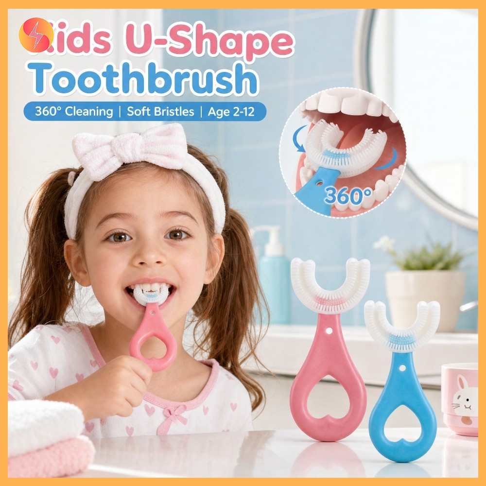 U รูปเด็กวัยหัดเดินแปรงสีฟัน Soft 360 หัวแปรงเด็กทารกทําความสะอาดฟัน Oral Care อายุ 2 12