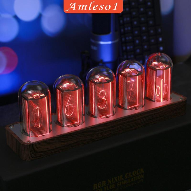 [Amleso1] Nixie Tube Clock ปรับ RGB LED Display มัลติฟังก์ชั่นนาฬิกา Nixie Tube นาฬิกาดิจิตอลสําหรับ