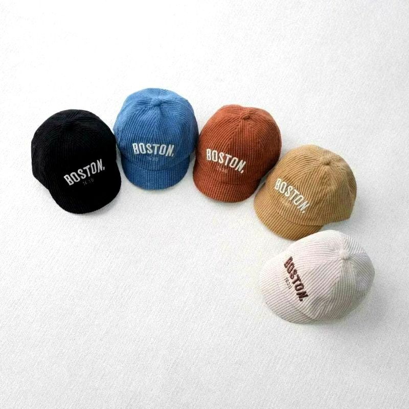 BOSTON NEW YORK BOYS CORDUROY HATS 6 MONTHS - 3 ปี / NEW YORK BOSTON CORDUROY CHILDRENS HATS
