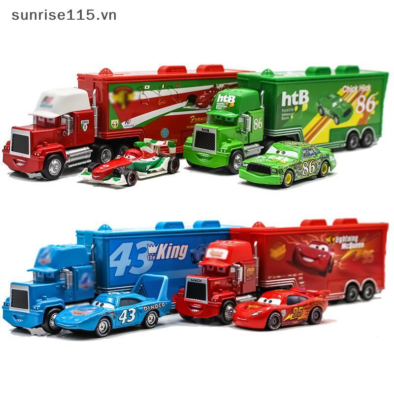 SRVN Disney Pixar Cars 3 Lightning McQueen รถบรรทุก Mack ลุงโลหะคอลเลกชันโมเดลรถของเล่นสําหรับวันเกิ