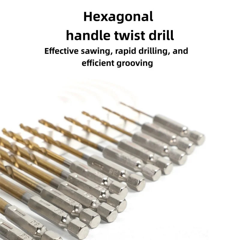 13Pcs Hexagonal Handle Twists Drill Bits Set Electric Drill Screwdriver Drilling Tool For Hardened M