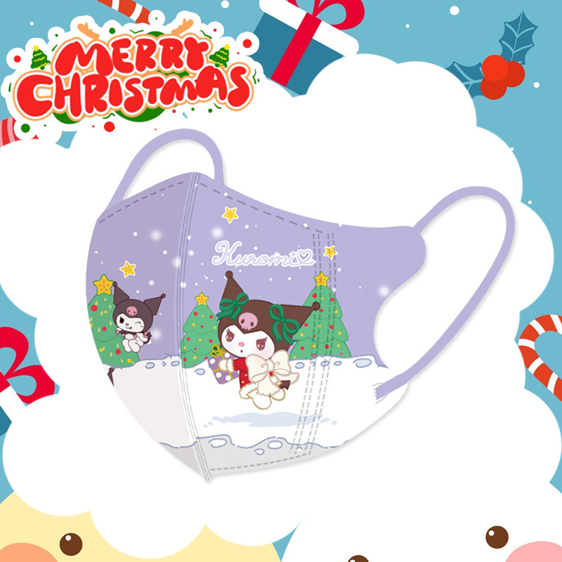 คริสต์มาส 4 สี 50pcs 3 Ply3D หน้ากากเด็กทิ้งหน้ากากป้องกันคุณภาพดี KT การ์ตูนน่ารัก Melody หน้ากากเด็ก 3D หน้ากากเด็ก - รูปที่ 2