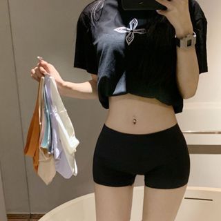 กางเกงชั้นในไร้ตะเข็บ กางเกงเซฟตี้ขาสั้น ผ้าไหมน้ำแข็ง แบบนิ…