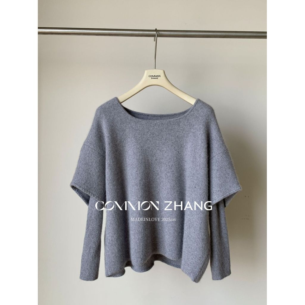 CZ ZHANG Raccoon ขนแกะ U-คอขนสัตว์เสื้อถักชุดสองชิ้นผู้หญิงผิวเสื้อกันหนาว B35917LYAJIE2512.9 APY0