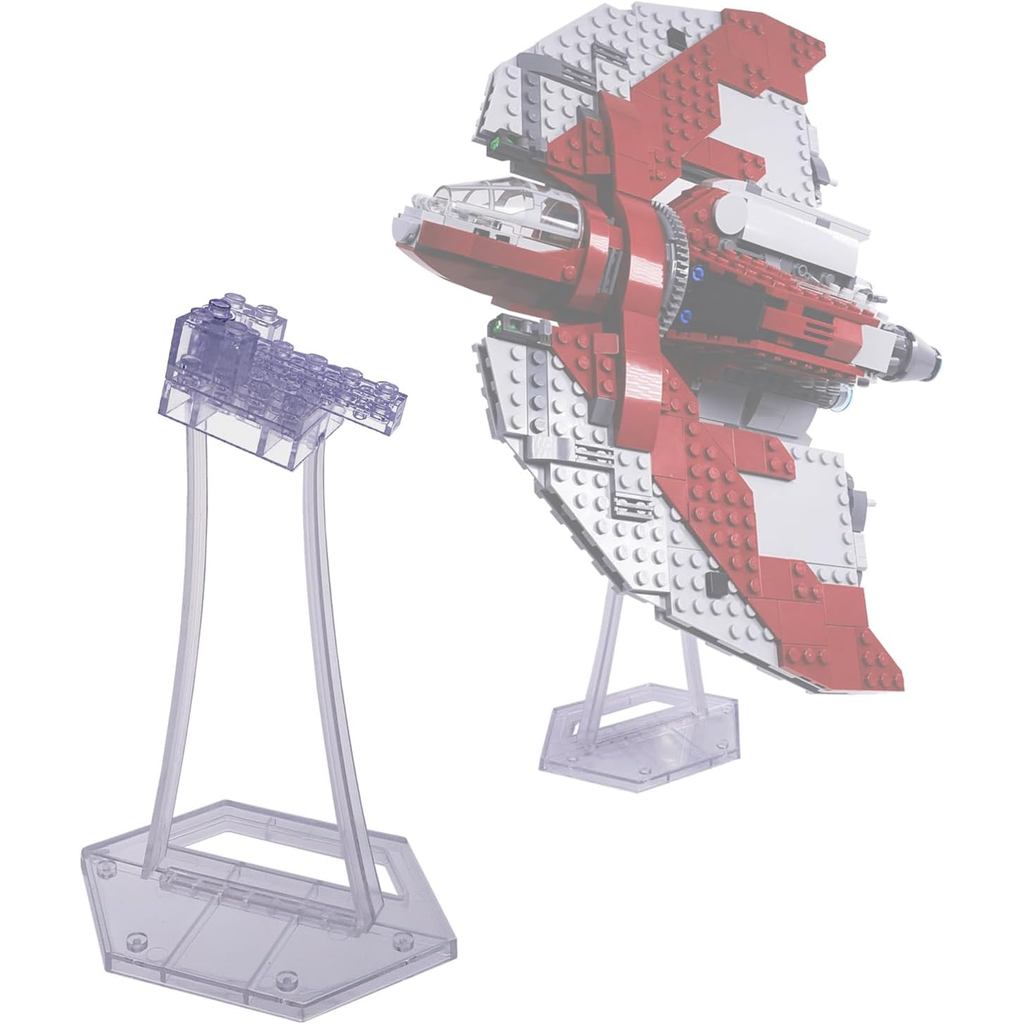 ขาตั้งจอแสดงผลสําหรับ Lego 75362 Ahsoka Tanos T-6 Jedi Shuttle ขาตั้งโชว์มุมโปร่งใสพลาสติกเท่านั้น