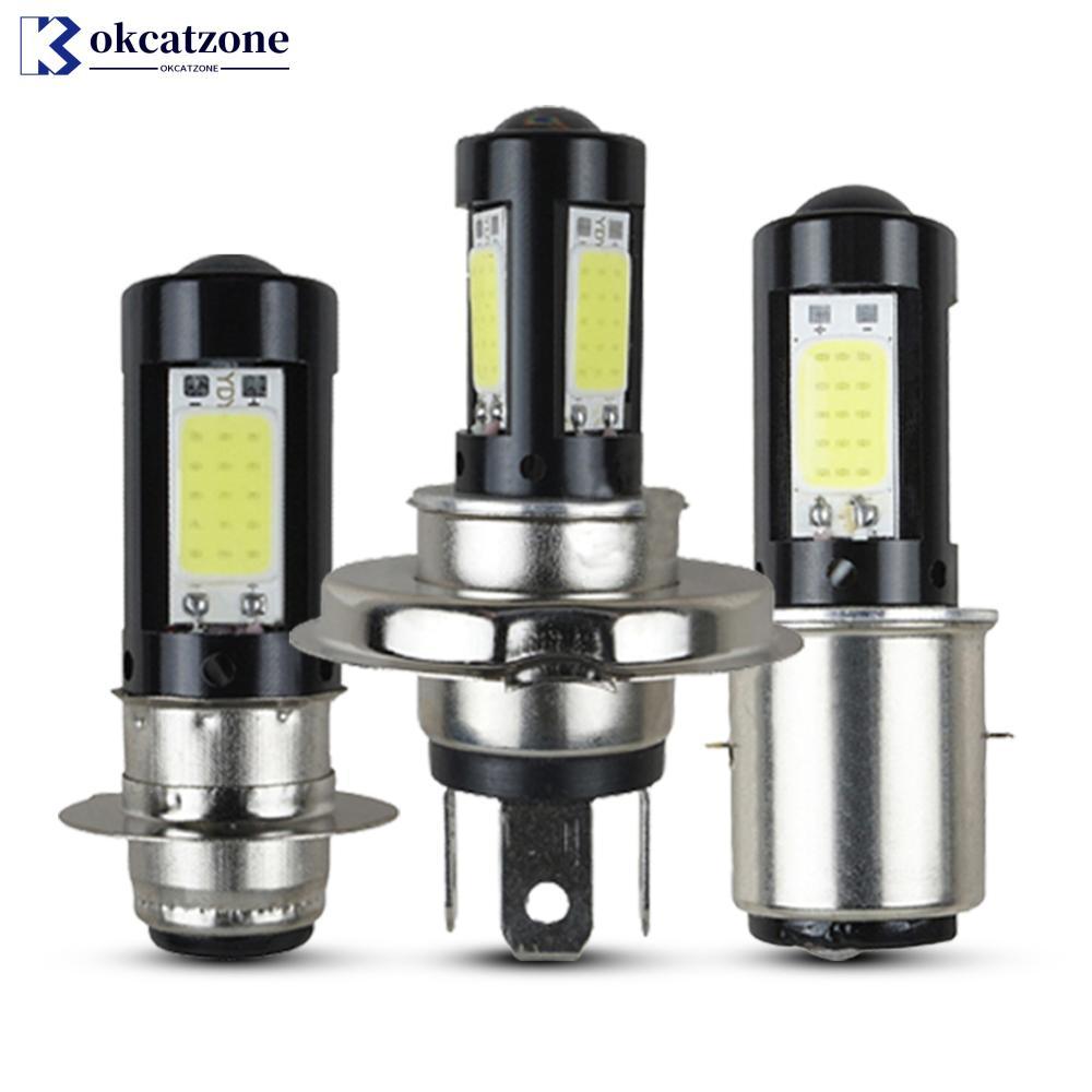 OKCATZONE 1 PC LED ไฟหน้ารถจักรยานยนต์ H4 BA20D P15D-H6 สีขาวสูง Low Beam ไฟหน้าหลอดไฟ 12V หมอกสําหร