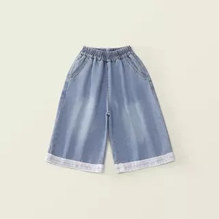 Hania kids พร้อมส่ง กางเกงยีนส์เด็กหญิงโทนฟ้า ใส่สบาย เทรนด์เกาหลี K5135716