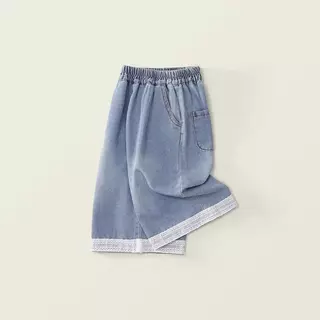 Hania kids พร้อมส่ง กางเกงยีนส์เด็กหญิงโทนฟ้า ใส่สบาย เทรนด์เกาหลี K5135716