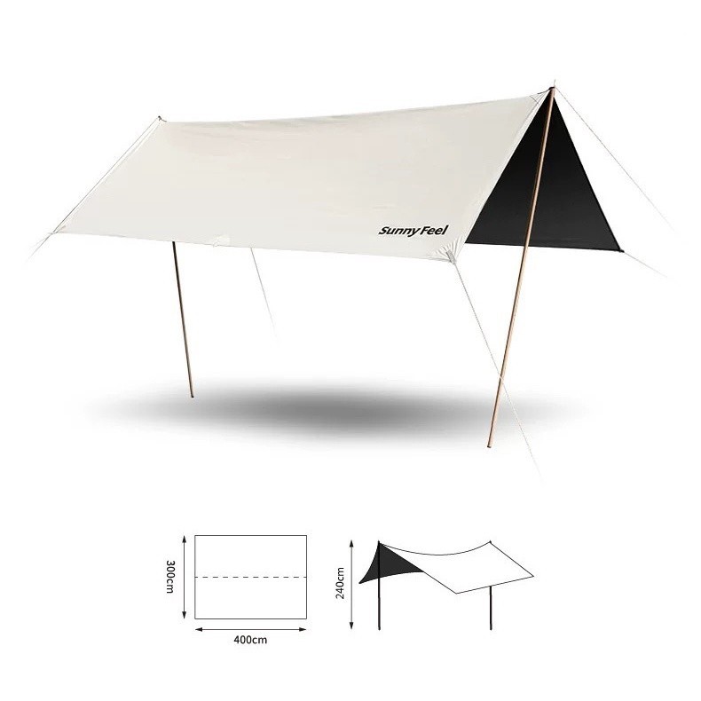 Outdoor vinyl canopy tent square portable sunscreen rainproof camping picnic awning outdoor rainproo