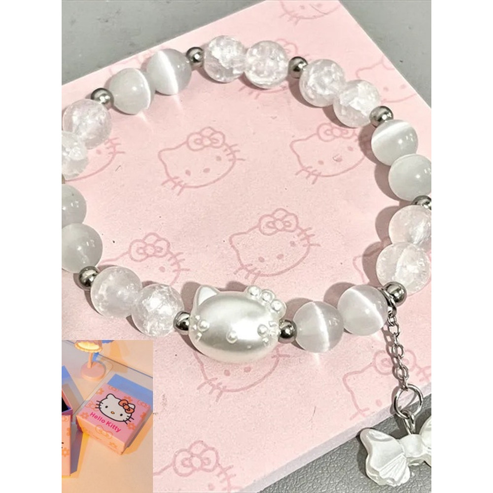 gelang tangan perempuan gelang Hello Kitty Beaded Bracelet ออกแบบต้นฉบับ สําหรับแฟนคลับ