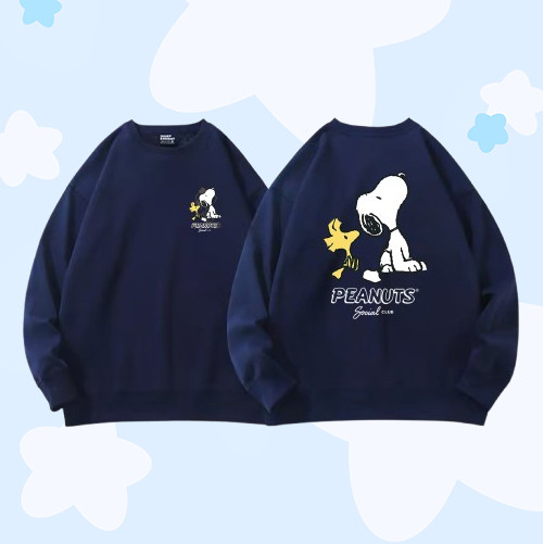 เสื้อกันหนาวลายซโนวีสำหรับผู้หญิงและทุกเพศ ทรงหละบาก พิมพ์ลายเรโทร