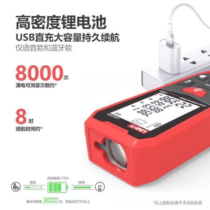 ไม้บรรทัดอิเล็กทรอนิกส์กลางแจ้งเครื่องมือวัด Unid ความแม่นยําสูงมือถือ + เครื่องมือวัดห้อง LM40e เรน