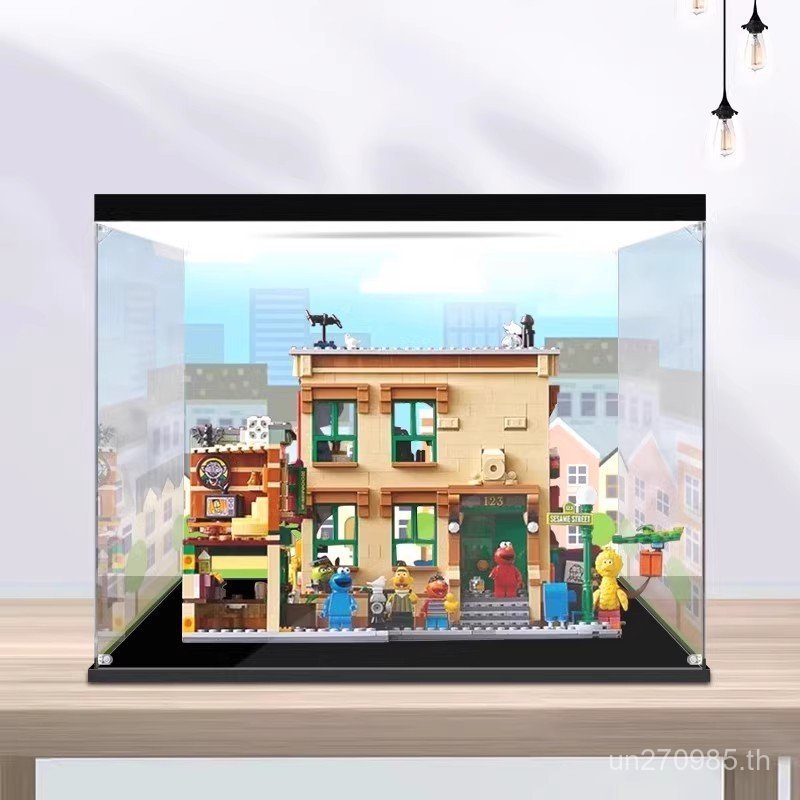 เลโก้กล่องเหมาะสําหรับใสรูปเซซามีถนน21264อะคริลิป้องกันฝุ่นปกแก้วกล่องเก็บกล่องแสดง 06โอ๊ย