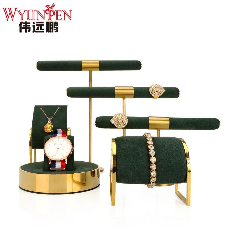 แหวนเครื่องประดับ Props แหวนแสดงโลหะ Props แหวน Live ขาตั้งเครื่องประดับเคาน์เตอร์ T-Shaped Weiyuanp