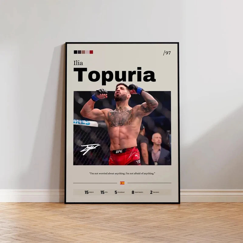 1PC Frameless Vintage UFC Fighter กีฬาโปสเตอร์ภาพวาดผ้าใบผสมศิลปะการต่อสู้ Wall Art สําหรับห้องนั่งเ