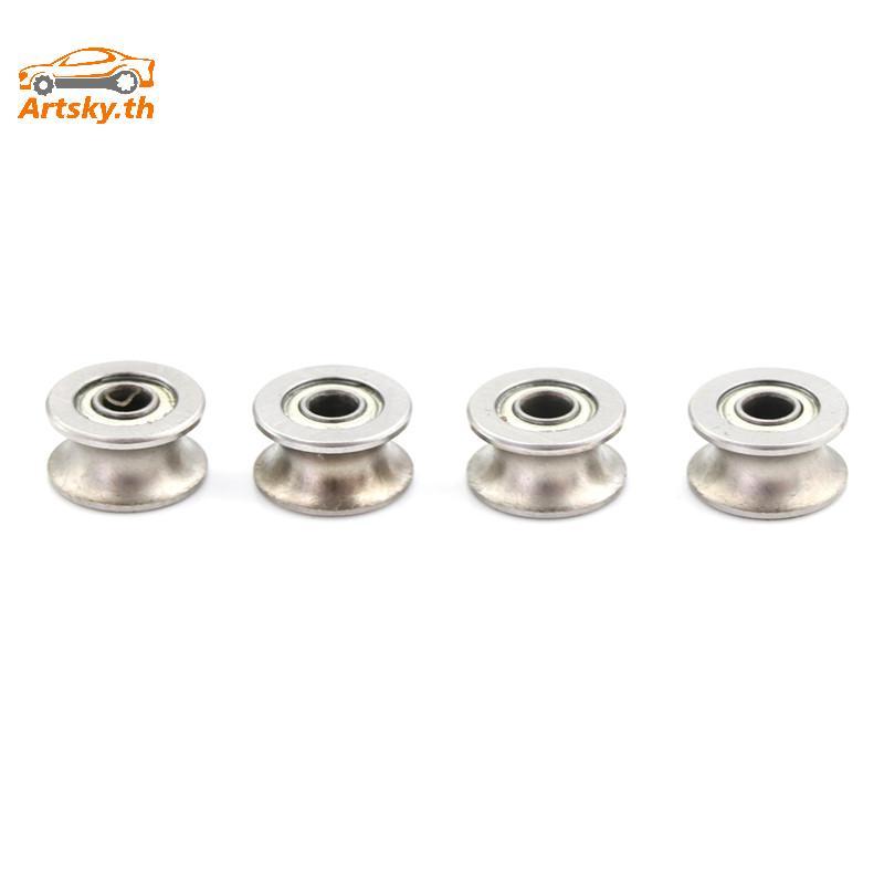 ARS 4PCS 4*13*7MM 624UU HCS U Groove Guide Pulley Rail Ball Bearings ล้อ TH