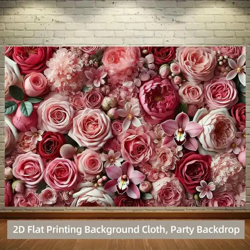 Large size 300-180 cm. [Shipped from Thailand, fast delivery] Floral pattern wallpaper, elegant desi