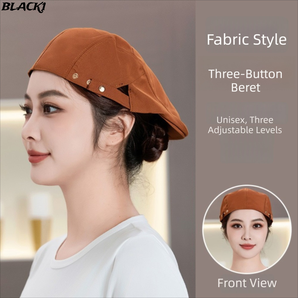 หมวกเบเร่ต์สีดําระบายอากาศได้สบายบริการหมวกผ้าใบคุณภาพสูงทนน้ํามันหมวกเชฟชายร้านอาหารบาร์บีคิวร้านอาหารครัว