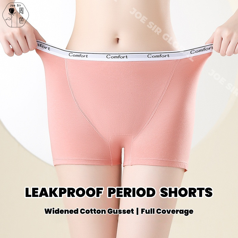 Joe Sir Women Leakproof Period Safety Shorts Cotton Gusset Boyshort กางเกง Breathable Anti Leak ชุดชั้นใน