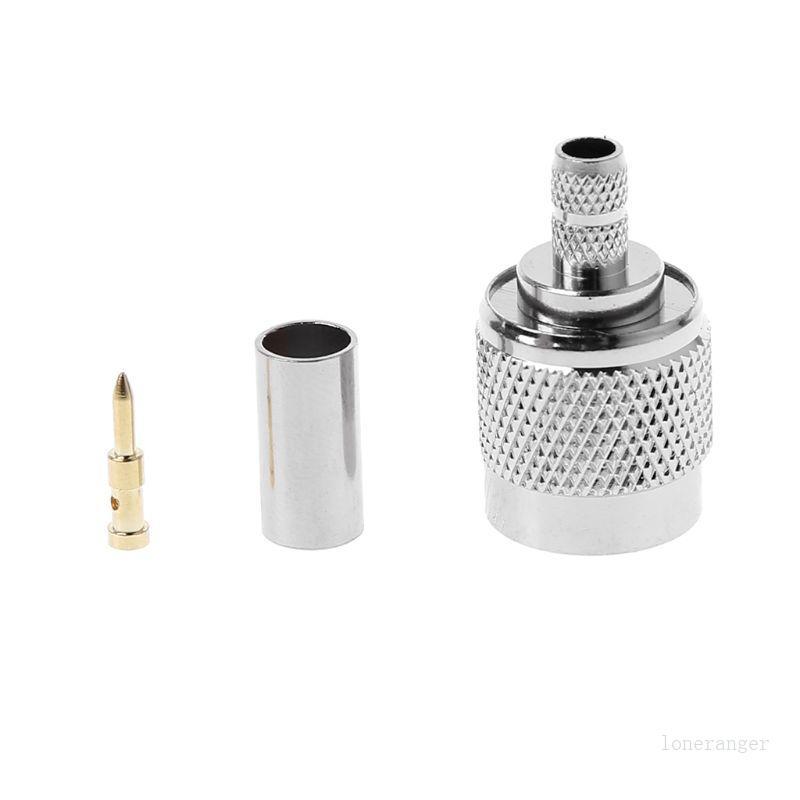 Loner TNC ปลั๊กชาย RF Coax Connector Crimp ชุบนิกเกิลสําหรับสาย RG58 RG142 RG400 LM
