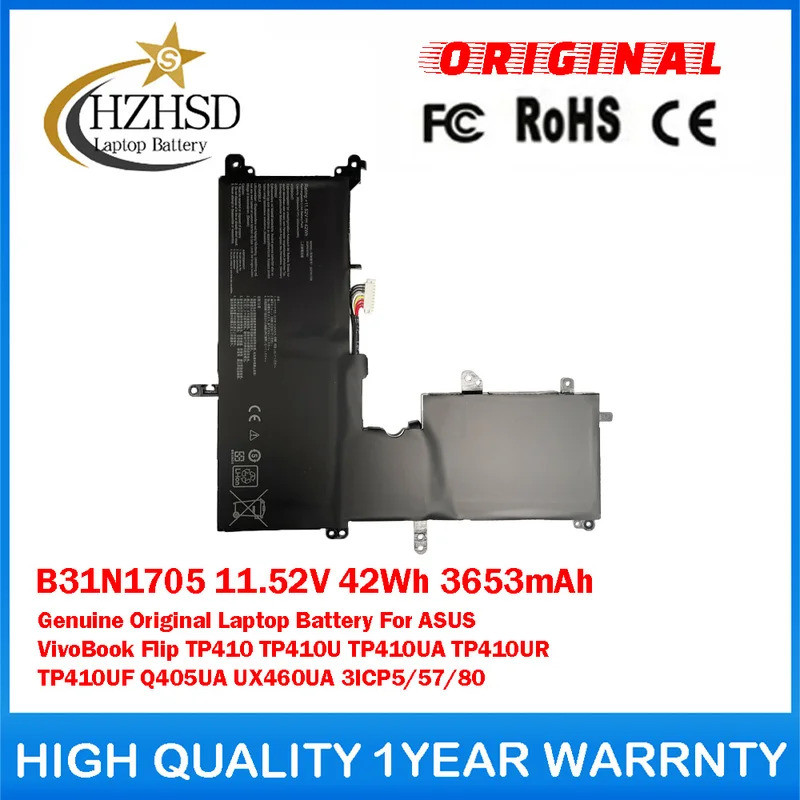 B31N1705 11.52V 42Wh 3653mAh แบตเตอรี่แล็ปท็อปของแท้สําหรับ ASUS VivoBook Flip TP410 TP410U TP410UA 