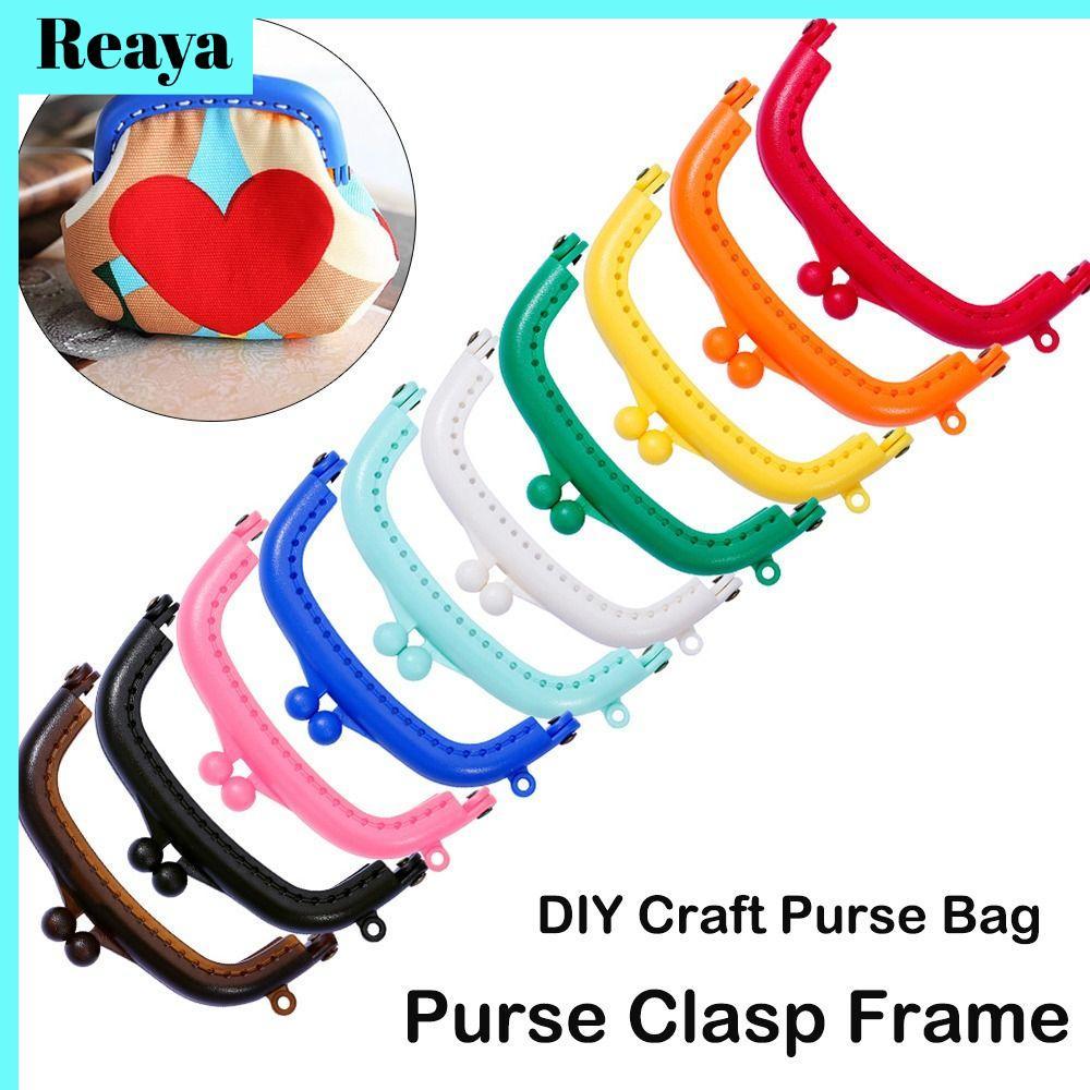 REAYA Purse Frame Kiss Clasp, Plastic Candy Color Purse Clasp Frame, Mini Bag Hardware Bag Frame Buc