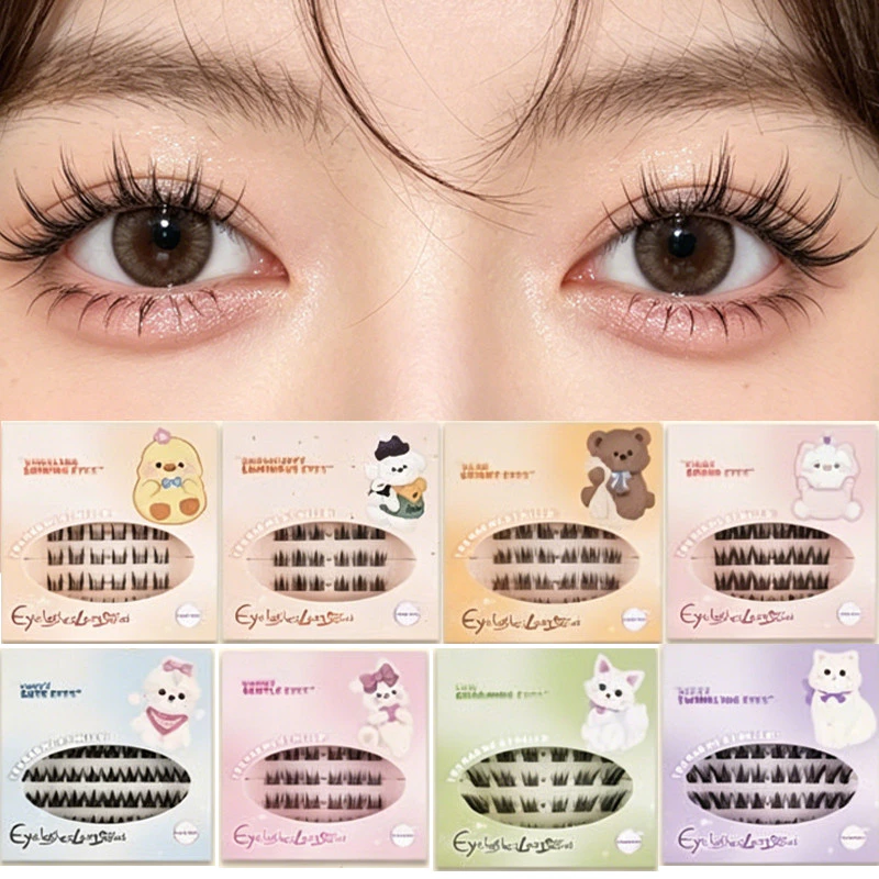 ขนตาปลอมปลอดกาว 0.05 มม. บางเฉียบ - ขนตาแยกสัตว์ 8 รูปแบบสําหรับแต่งตาธรรมชาติ