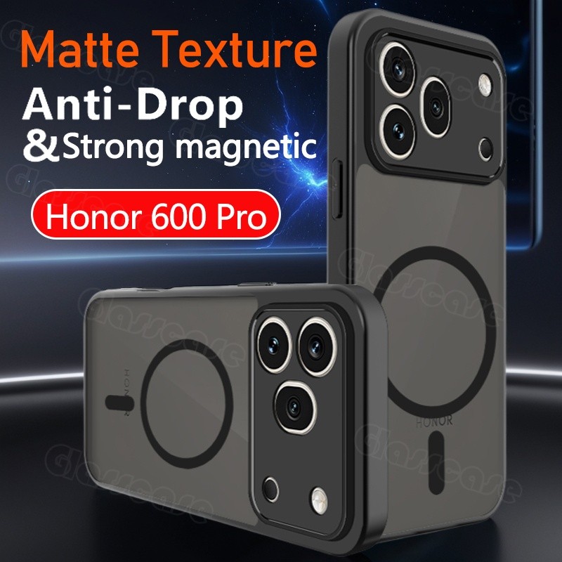 ปลอกสําหรับ Honor 600 Pro 600Pro 600Lite 600Smart Honor600 Pro Honor600Pro 4G 5G 2026 Black Matte Skin-friendly PC ฝาครอบโทรศัพท์แม่เหล็กกันกระแทก Hard ฝาหลัง