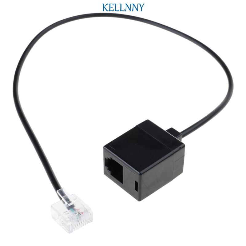 Kellnny RJ45 ถึง RJ11 อะแดปเตอร์แปลงสายเคเบิล Ethernet สําหรับโทรศัพท์ Line Connector RJ45 8P8C ชาย 