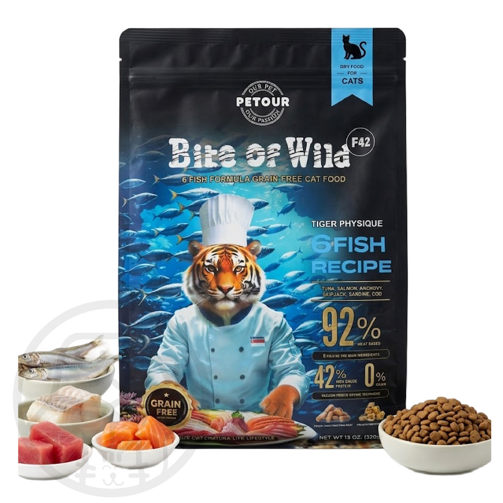 Bite of Wild F42 ไบท์ออฟวายด์ อาหารแมว สูตรปลา 6 ชนิด 1Kg