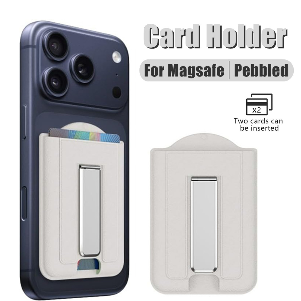 สําหรับ MagSafe Card Holder พร้อมขาตั้ง, 3-in-1 Slim Magnetic 2 Wallet Card Holder สําหรับ iPhone 17/16/15/14/13/12 Series & ใช้งานร่วมกับ Samsung/Google/Motorola Magnetic Cases