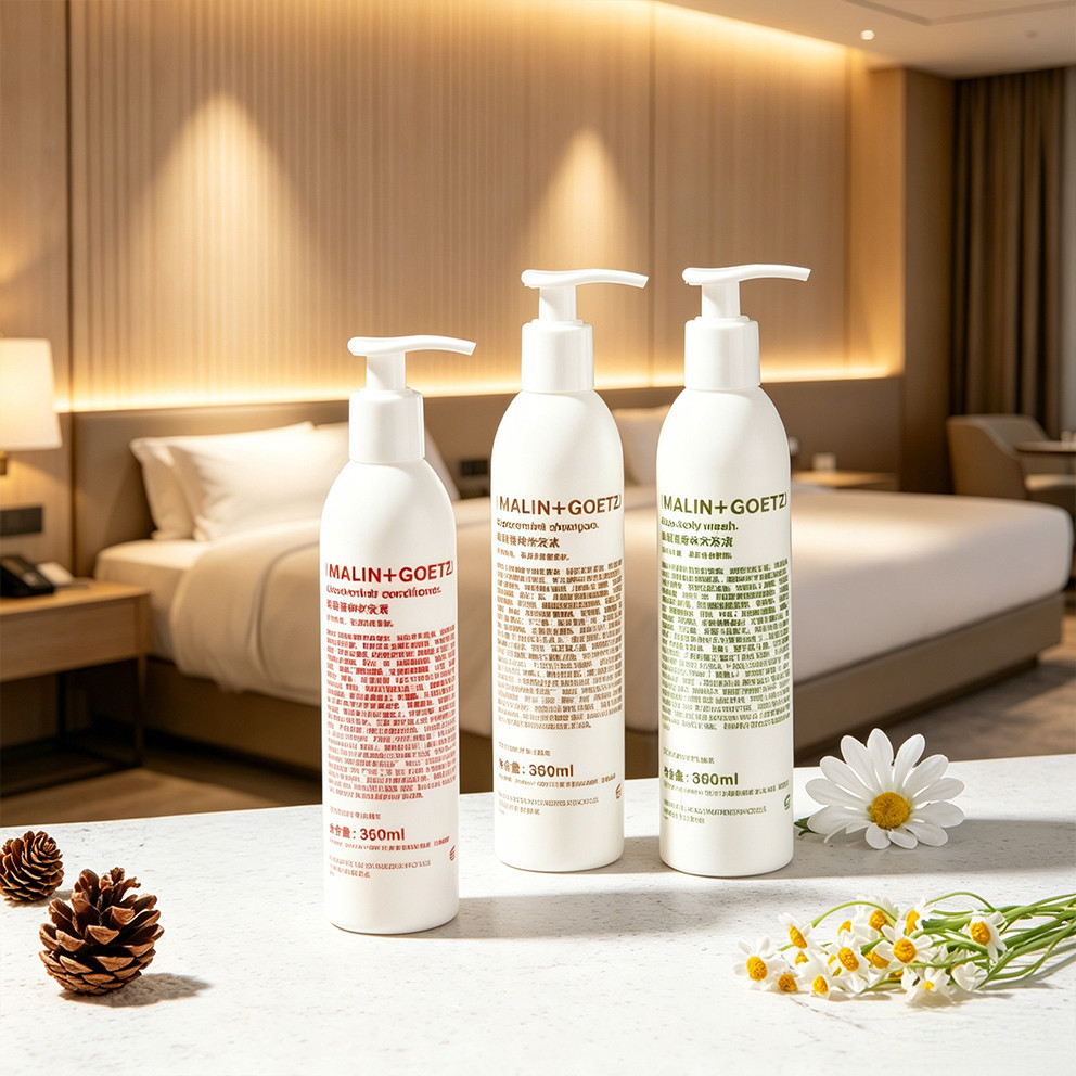 MALIN+GOETZ 4pcs Le Meridien Hotel Set – Peppermint Shampoo Cilantro Conditioner Sage Body Wash Vitamin B5 Body Lotion – Hotel Toiletries 360ml