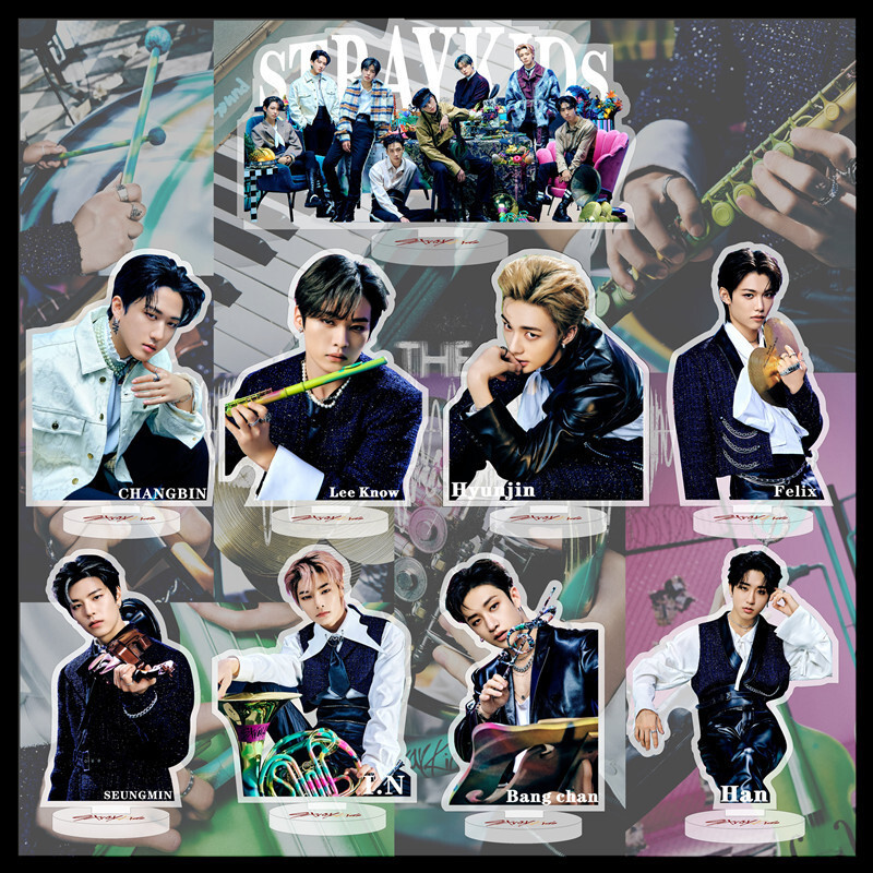 Stray Kids อัลบั้มสไตล์ใหม่อะคริลิคการ์ดยืนสองด้านเดสก์ท็อปตกแต่งเครื่องประดับ Star Week 5.17 ALR