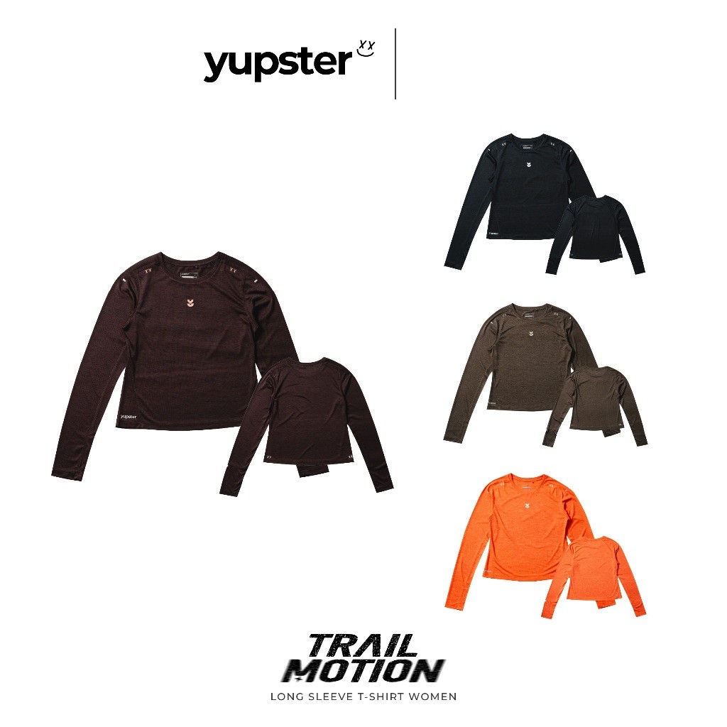 YUPSTER เสื้อวิ่งแขนยาว ผู้หญิง รุ่น [ Trail Motion ] Women Running Long Sleeves ผ้าเบา แห้งไว