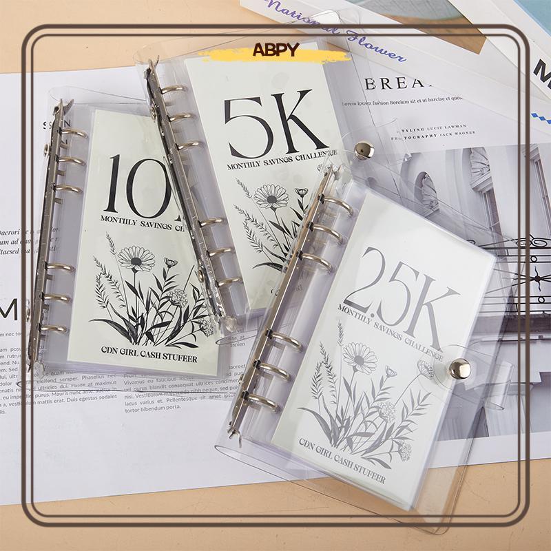ABPY 2024 12 เดือนซองเงินท้าทายง่ายและตลกวิธีบันทึก 2.5K/5K/10K Budget Planner Envelope Challenge Kit ABPY
