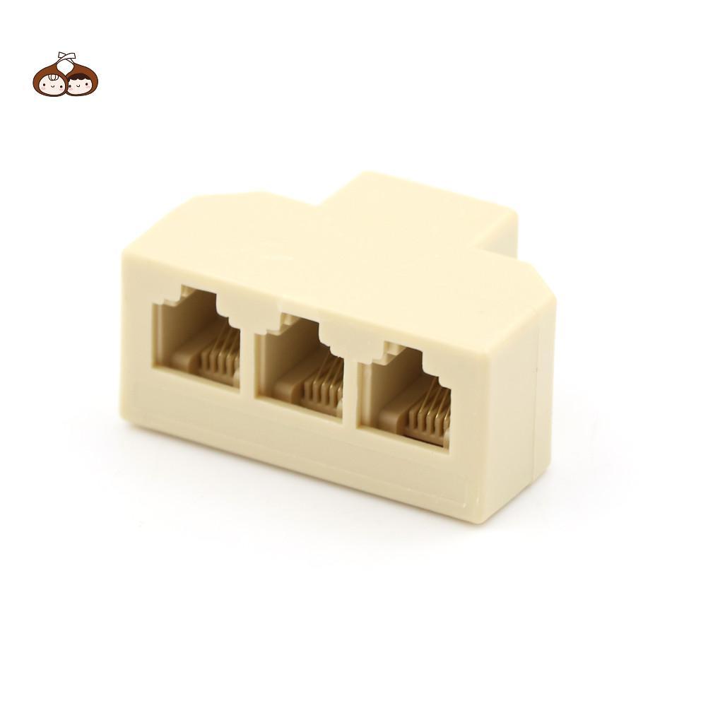 BEF 1PC RJ11 Splitter 3 Way Adapter 1 M ถึง 3 F RJ-11 6P4C โทรศัพท์ Ja Splitter TH