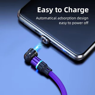 3A Fast Charging Rotatable Magnetic Charging Cable Type C Micro USB Data Cable For iPhone Xiaomi Oneplus Oppo Realme 540