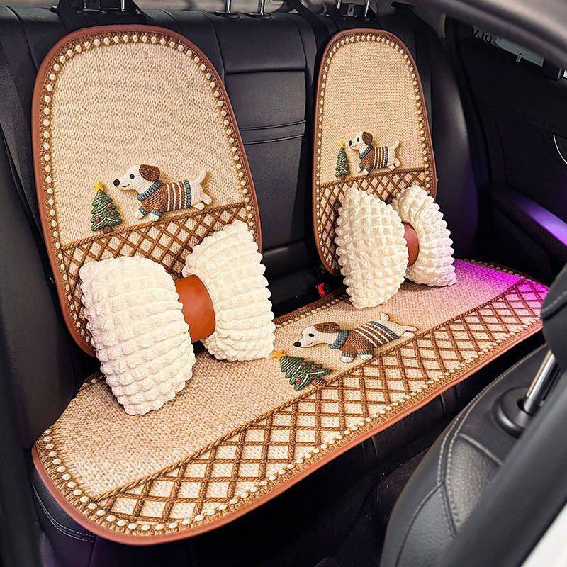 2026 New Car Cushion Summer Linen Seat Cover Breathable Female Seat Cushion Four Seasons Universal S