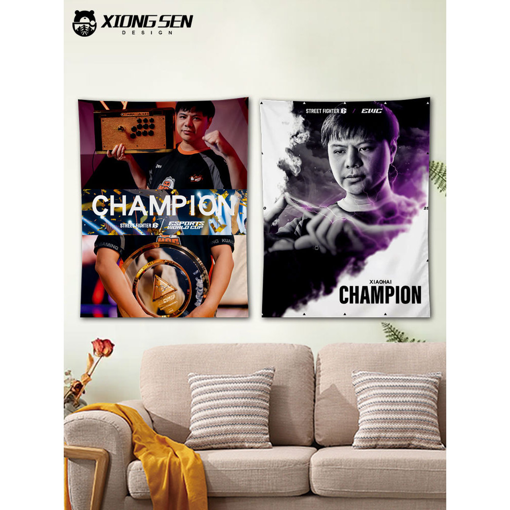 2025 Street Fighter 6 World Championship เด็ก Zeng Zhuojun EWC Championship เกมโปสเตอร์ Tapestry ผ้า
