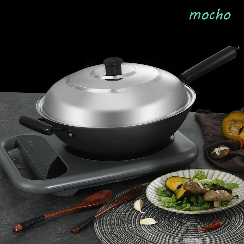 MOCHO ฝากระทะ,ฝาหม้อสแตนเลสป้องกันการรั่วไหลสากล, อุปกรณ์ครัว Anti-Scald รอบพลาสติกสีดํา Knot หม้อฝาปิด Skillets