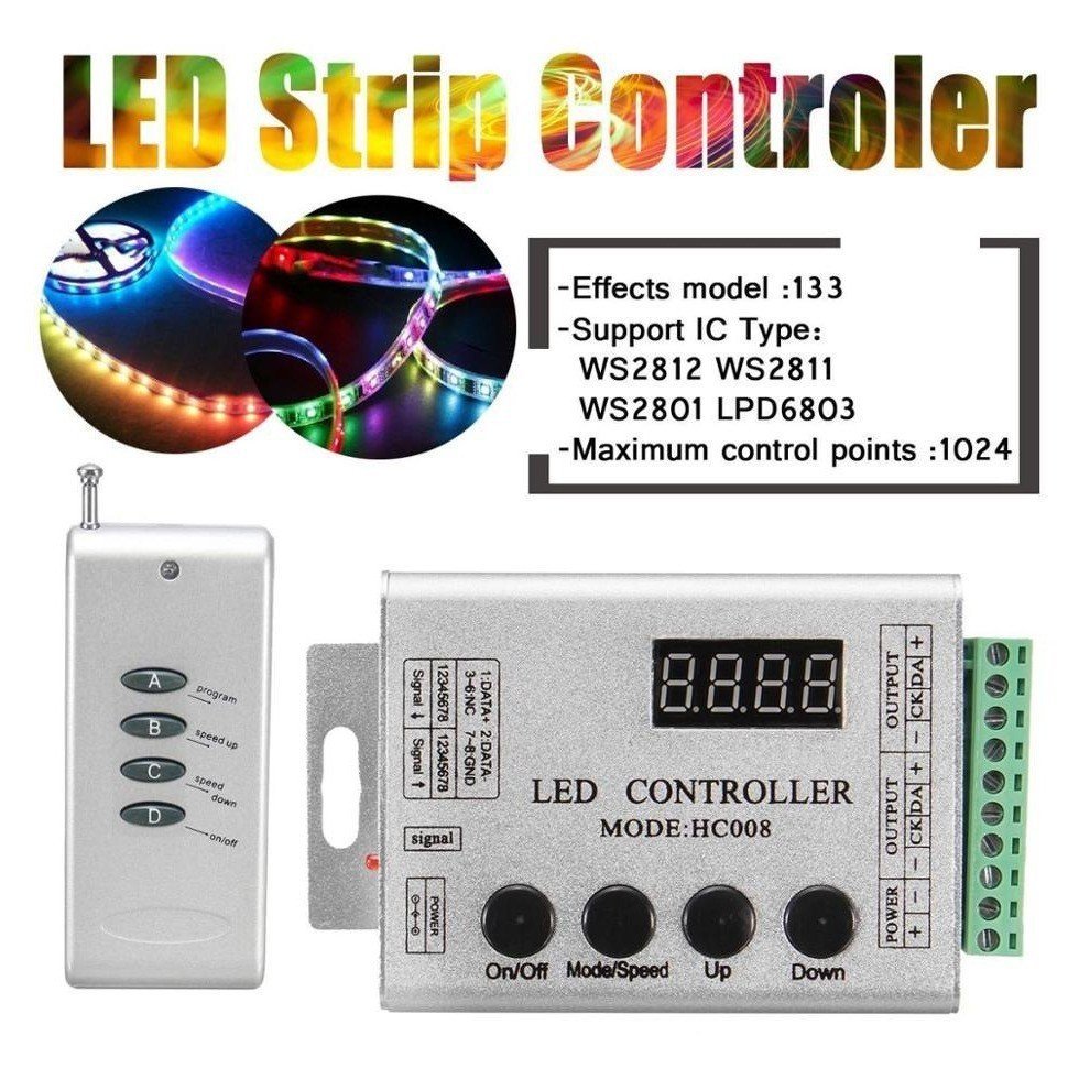 Synchronous HC008 Aluminium Shell Phantom Color 2811 Full Color Controller 1903 Light Bar ขายตรงจากโ